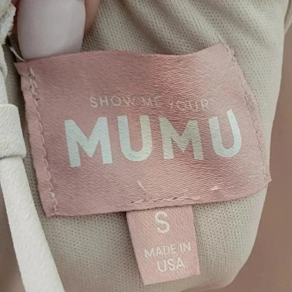 Show Me Your MuMu Godshaw Goddess Gown Dress Size Small Show Me The Ring Crisp - Picture 6 of 7